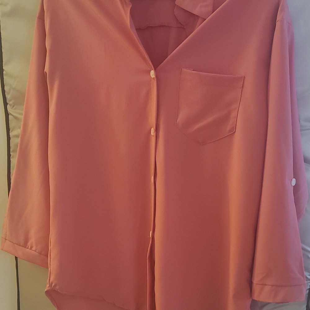 Cocoa Danny Pink Split Collar Blouse